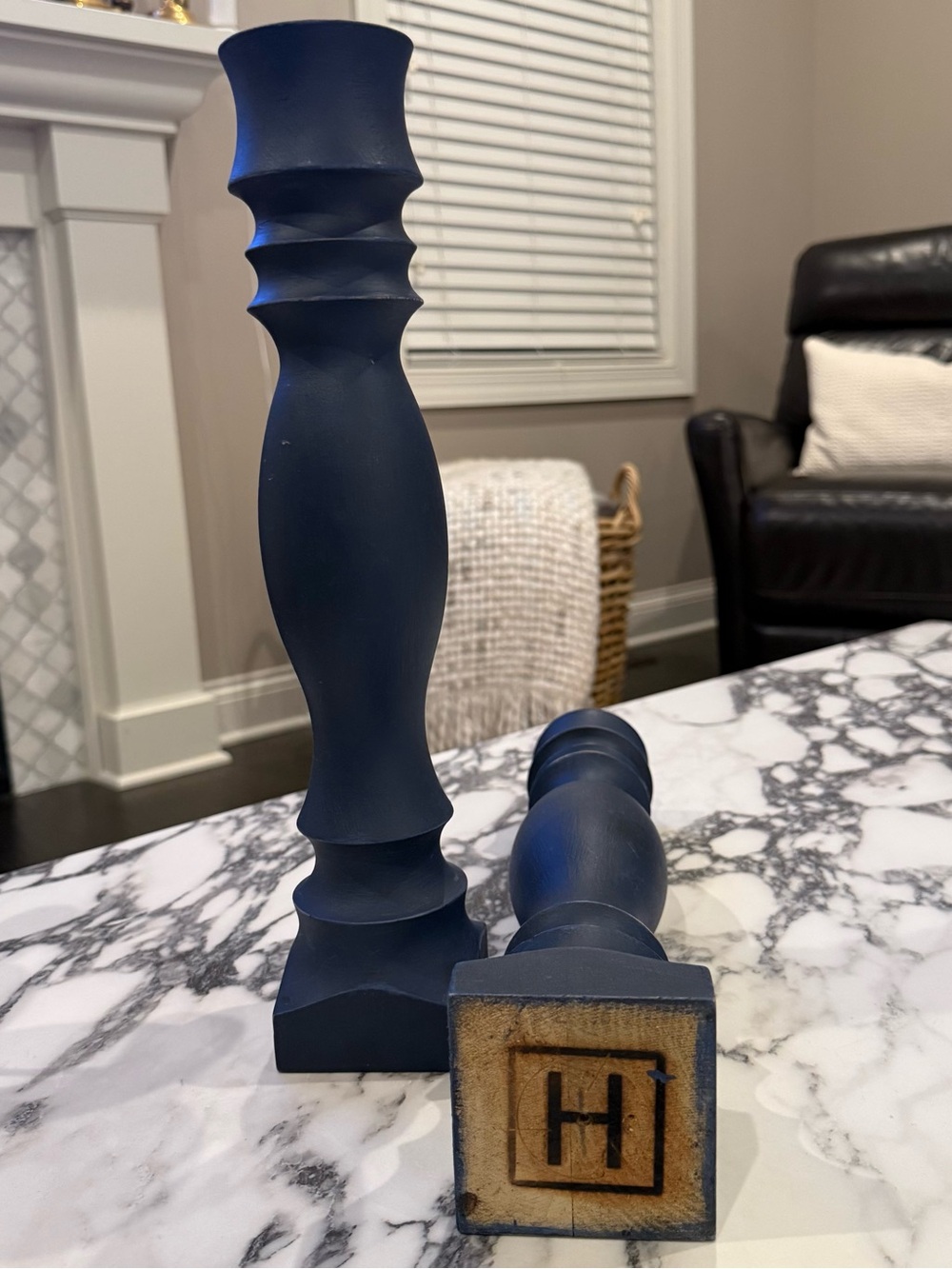 Harp Design Co. Handmade Turned Wood Candlesticks - Set of 2